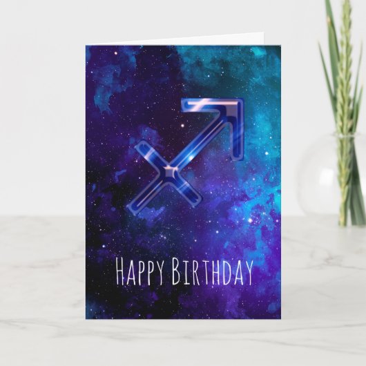Carte d'anniversaire Sagittaire Espace Bleu (Devant)