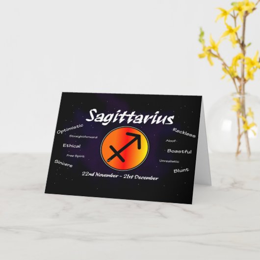Carte d'anniversaire Sagittarius (Fleur jaune)