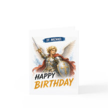 Carte d'anniversaire Saint Michel