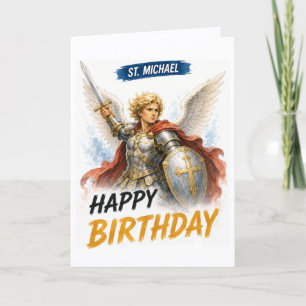 Carte d'anniversaire Saint Michel