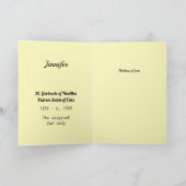 Carte d'anniversaire Sainte Gertrude patronne des  (Intérieur)