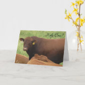 Carte d'anniversaire Sainte Vache (Fleur jaune)