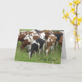 Carte d'anniversaire Sainte Vache (Fleur jaune)