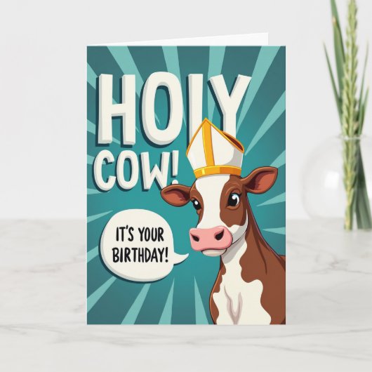 Carte d'anniversaire Sainte Vache (Devant)