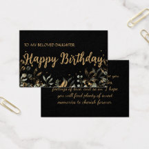 Carte d'anniversaire Salutation élégant Noir et Or