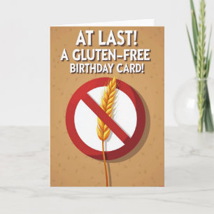Carte d'anniversaire sans gluten Grain