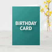Carte d'anniversaire sarcelle gras (Fleur jaune)