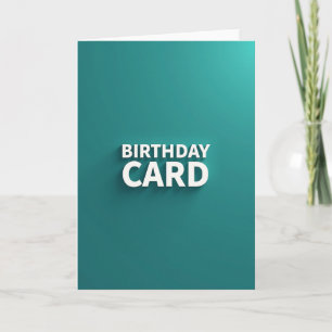 Carte d'anniversaire sarcelle minimaliste