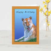 Carte d'anniversaire Sassy Tiger (Fleur jaune)