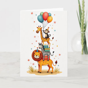 Carte d'anniversaire Savane Empilée