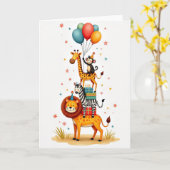Carte d'anniversaire Savane Empilée (Fleur jaune)