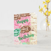 Carte d'anniversaire : Saveurs de crème glacée (Fleur jaune)