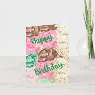 Carte d'anniversaire : Saveurs de crème glacée