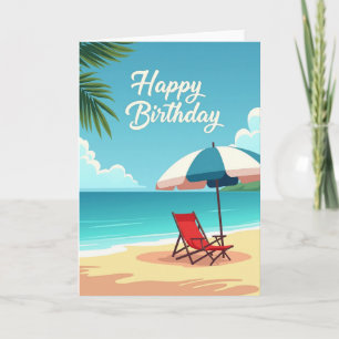 Carte d'anniversaire Scène de plage