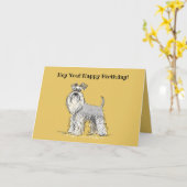 Carte d'anniversaire Schnauzer (Fleur jaune)