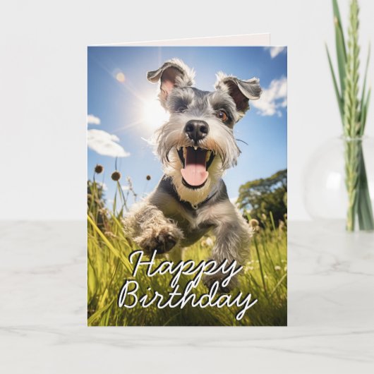 Carte d'anniversaire Schnauzer personnalisée (Devant)