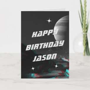 Carte d'anniversaire Sci-Fi Space 3D Anaglyph