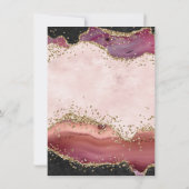 Carte d'anniversaire scintillante en agate rose et (Dos)