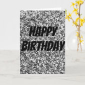 Carte d'anniversaire scintillante unique (Fleur jaune)