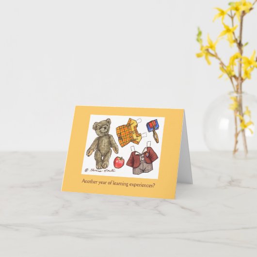 carte d'anniversaire scolaire (Fleur jaune)