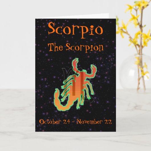 Carte d'anniversaire Scorpio (Fleur jaune)