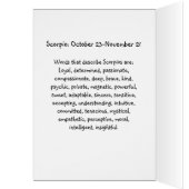 Carte d'anniversaire Scorpio Astrology 23-nov. (Intérieur (Gauche))