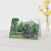 Carte d'anniversaire Scottish Terrier (Fleur jaune)