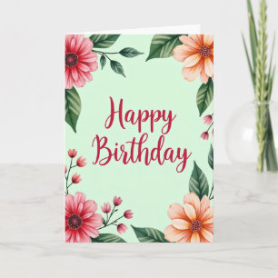 Carte d'anniversaire Script Blossom