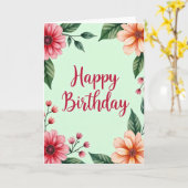 Carte d'anniversaire Script Blossom (Fleur jaune)