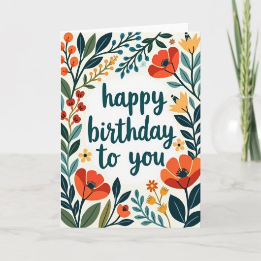 Carte d'anniversaire Scripted Bloom (Devant)