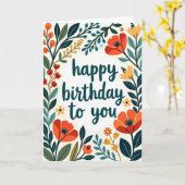Carte d'anniversaire Scripted Bloom (Fleur jaune)