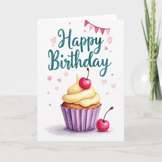 Carte d'anniversaire Scripted Hearts (Devant)