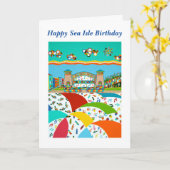 Carte d'anniversaire Sea Isle City, bande NJ Shell (Fleur jaune)