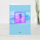 Carte d'anniversaire Seahorse avec Arrière - plan  (Dos)