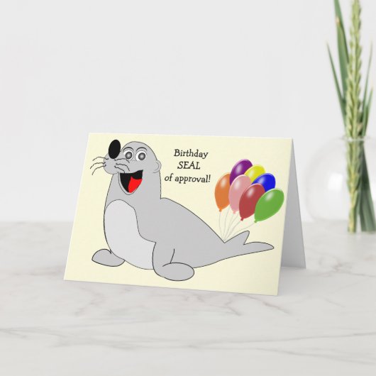 Carte d'anniversaire Seal Humorisore (Devant)