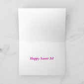 Carte d'anniversaire seize ans rose et violet (Intérieur)