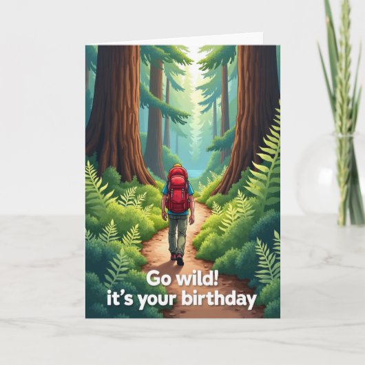 Carte d'anniversaire Sentier forestier (Devant)
