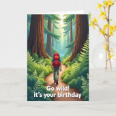 Carte d'anniversaire Sentier forestier (Fleur jaune)