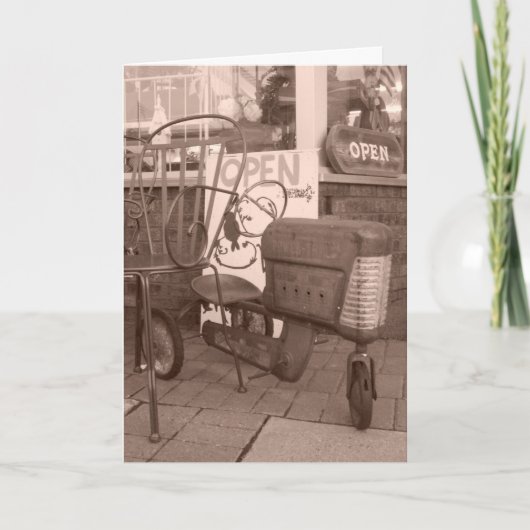 Carte d'anniversaire "Sepia Antique Toy Tractor" (Devant)