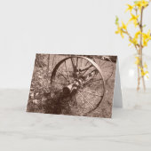 Carte d'anniversaire "Sepia Wagon Wheel #1" (Fleur jaune)