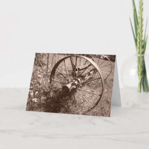 Carte d'anniversaire "Sepia Wagon Wheel #1"
