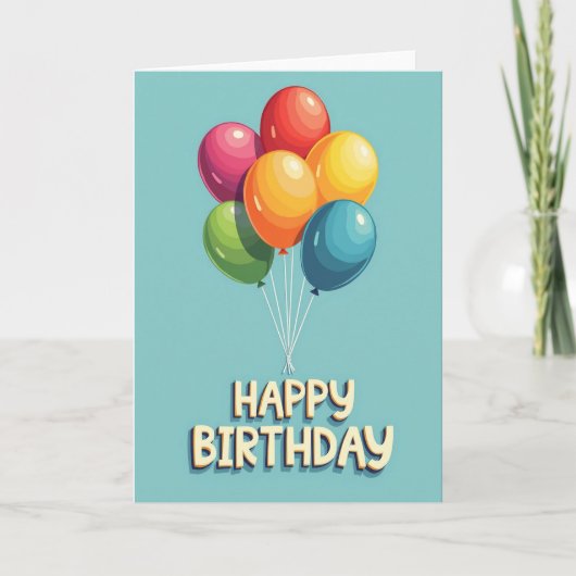 Carte d'anniversaire Sept Ballons (Devant)