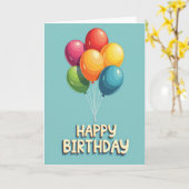 Carte d'anniversaire Sept Ballons (Fleur jaune)