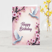 Carte d'anniversaire Serene Dove (Fleur jaune)