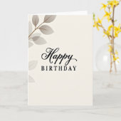 Carte d'anniversaire Serene Leafy (Fleur jaune)