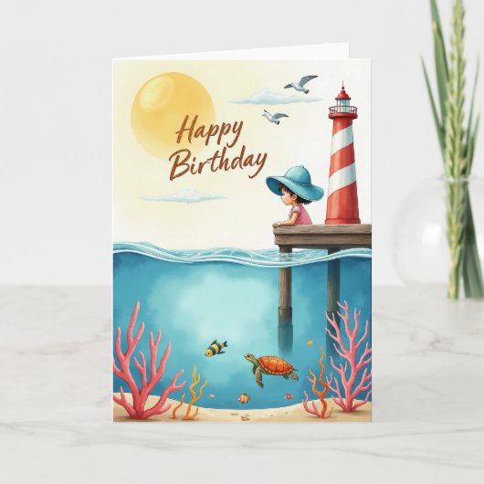 Carte d'anniversaire Serene Waterline (Devant)