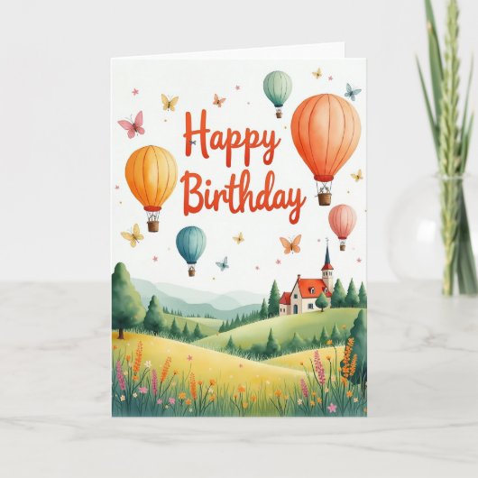 Carte d'anniversaire Sérénité Collines (Devant)