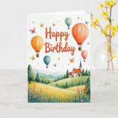 Carte d'anniversaire Sérénité Collines (Fleur jaune)