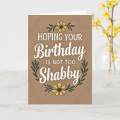 Carte d'anniversaire Shabby Chic (Fleur jaune)