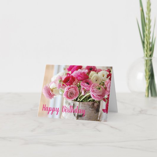 Carte d'anniversaire - Shabby Chic Bouquet (Devant)